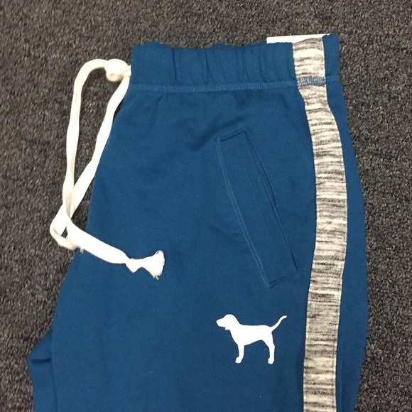 VS Pink boyfriend fit blue sweatpants NWT XS - Picture 3 of 5